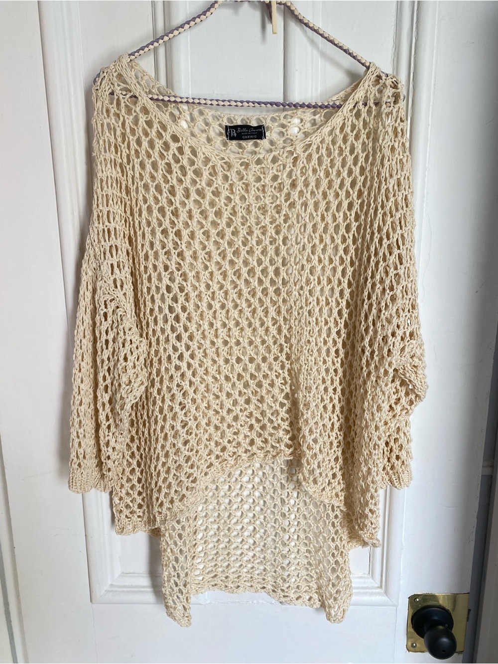 Crochet Lightweight Knit Women’s Sweater / Cover Up - Cream